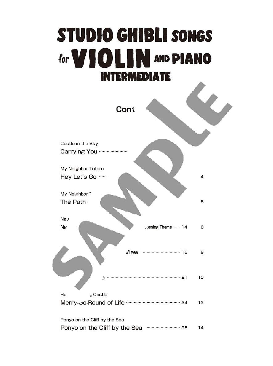 Studio Ghibli Songs for Violin and Piano Intermediate/English Version